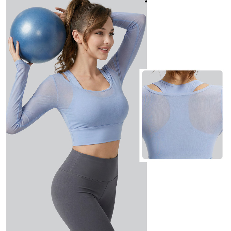 Aiithuug Yoga Crop Long Sleeve - Sheer Mesh Bra review and price